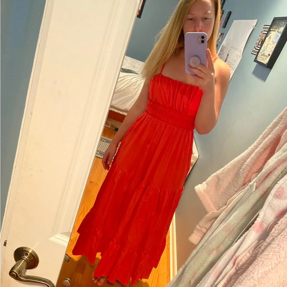 Abercrombie & Fitch, Coral Maxi Dress, Size Small